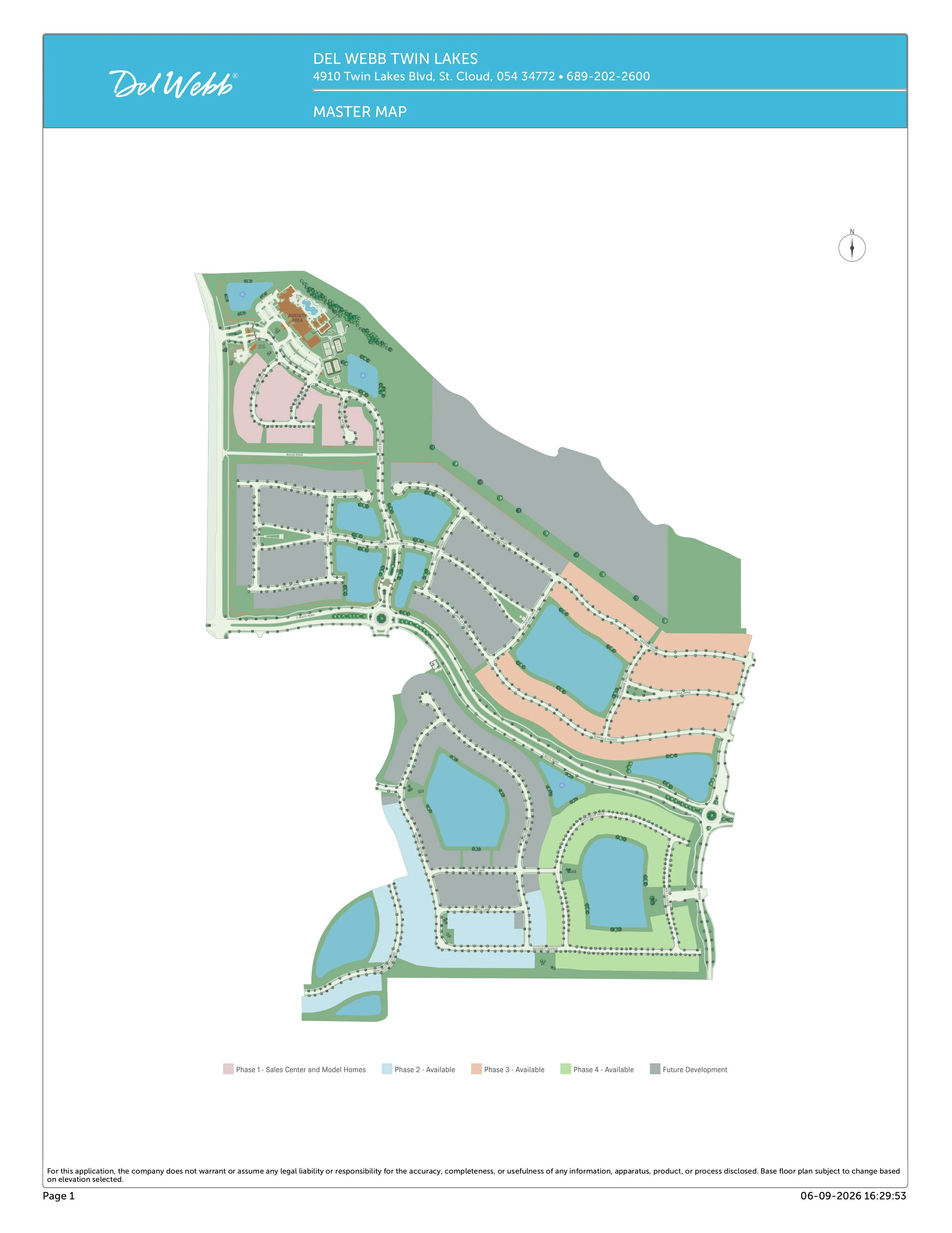Del Webb Twin Lakes Site Plan